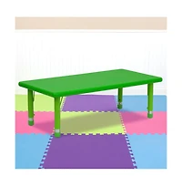 Emma+Oliver 24"W X 48"L Rectangular Plastic Height Adjustable Activity Table