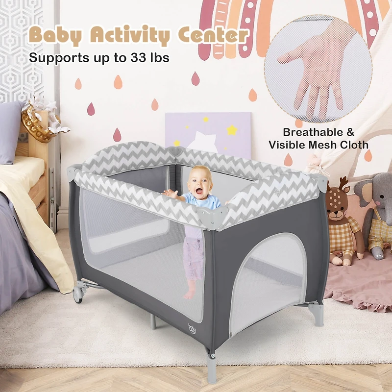 Costway Baby 3 in 1 Playard Portable Nursery Center