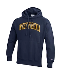 Men's Champion Navy West Virginia Mountaineers Team Arch Reverse Weave Pullover Hoodie