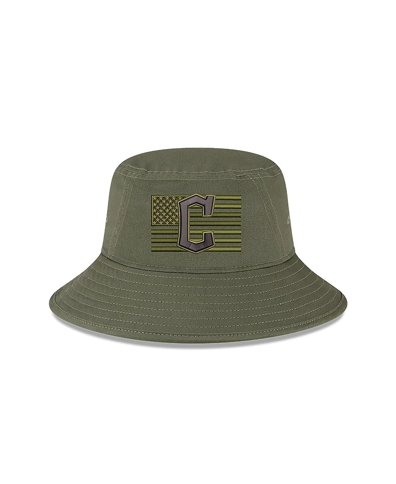 Men's New Era Green Cleveland Guardians 2023 Armed Forces Day Bucket Hat