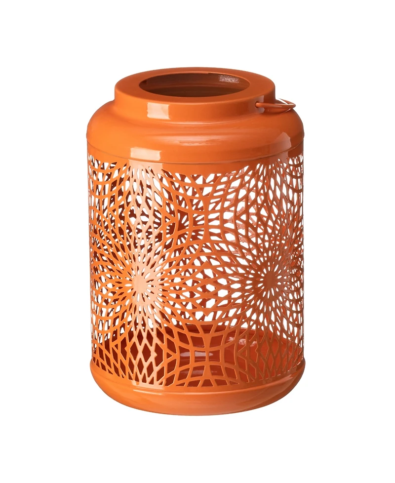 Glitzhome 8.75" H Metal Cutout Solar Powered Outdoor Hanging Lantern with Edison Bulb, Set of 2