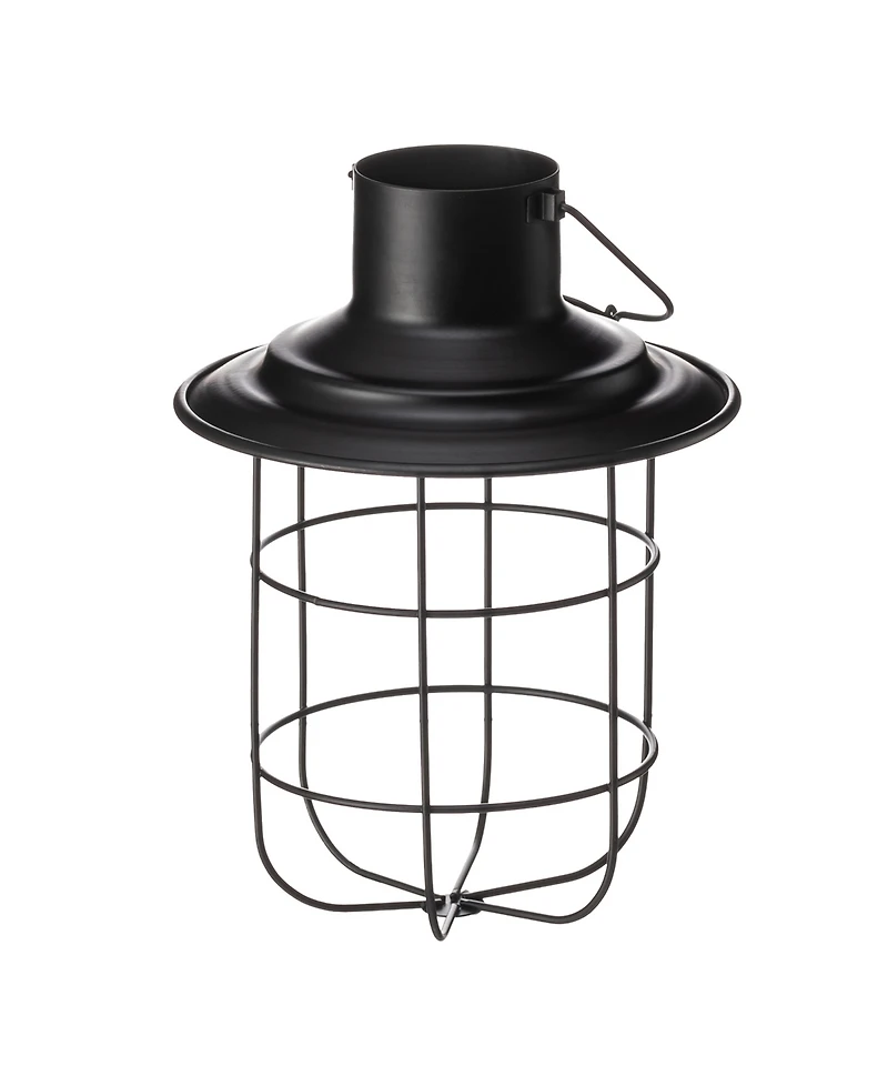 Glitzhome 9.75" H Metal Wire Solar Powered Outdoor Hanging Lantern, Set of 2