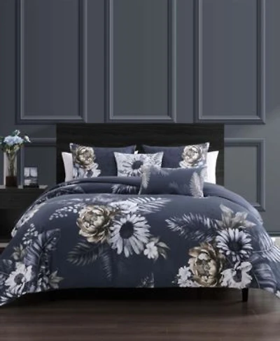Bebejan Forget Me Not 100 Cotton Sateen 5 Piece Reversible Comforter Set