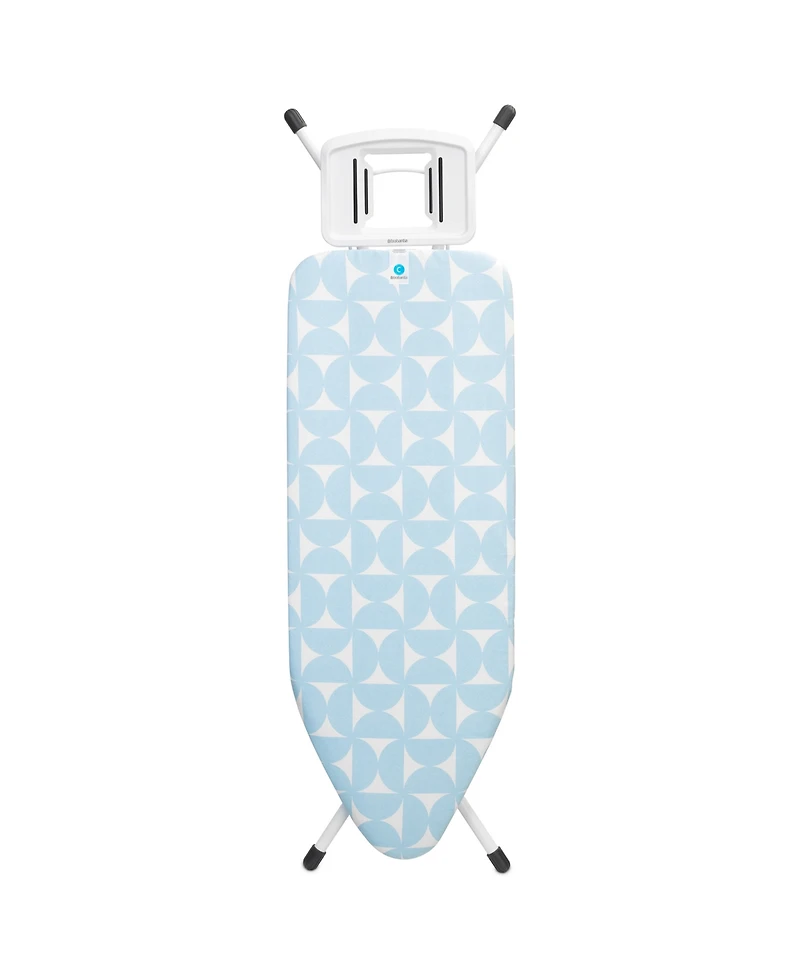 Ironing Board C, 49" x 18", 124 45 Centimeter - Solid Steam Iron Rest, 1" 25 Millimeter White Frame
