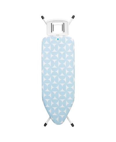 Ironing Board C, 49" x 18", 124 45 Centimeter - Solid Steam Iron Rest, 1" 25 Millimeter White Frame