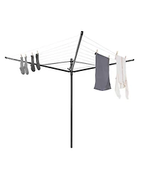 Rotary Lift-o-Matic Clothesline - 164', 50 Meter with Metal Ground Spike, Protective Cover, Peg Bag and Wooden Clothespins Set