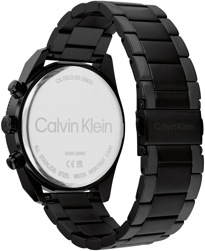 Calvin Klein Men's Multifunction Black Stainless Steel Bracelet Watch 44mm