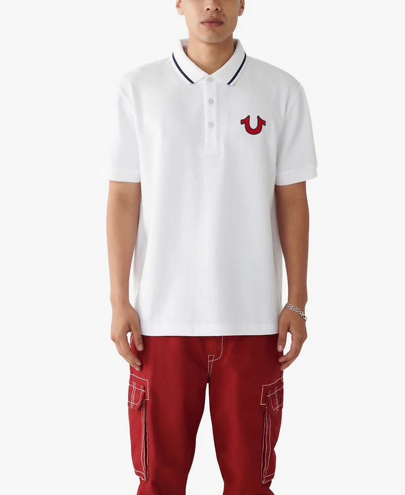 True Religion Men's Regular Fit Short Sleeve JV7 Polo Shirt
