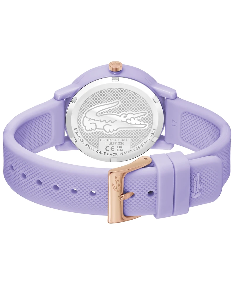 Lacoste Unisex L.12.12 Lavender Silicone Strap Watch 36mm