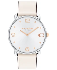 Coach Women's Elliot Chalk White Leather Strap Watch, 36mm