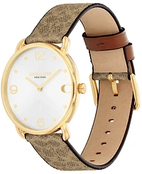 Coach Women's Elliot Signature Tan Canvas Strap Watch, 36mm