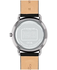 Coach Unisex Elliot Black Leather Strap Watch, 40mm