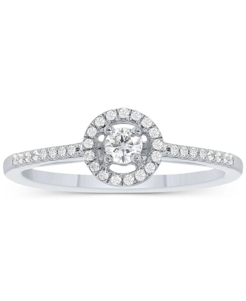 Diamond Halo Engagement Ring (1/4 ct. t.w.) 14k White, Yellow or Rose Gold