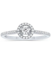 Diamond Halo Engagement Ring (1/4 ct. t.w.) 14k White, Yellow or Rose Gold