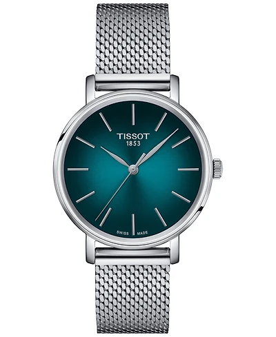 Tissot Women's Swiss Everytime Stainless Steel Mesh Bracelet Watch 34mm