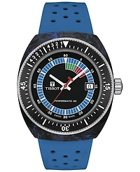 Tissot Men's Swiss Automatic Sideral S Perforated Rubber Strap Watch 41mm