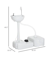 Outsunny kleankin Portable Camping Sink Hand Wash Station Basin with 4.5 Gallon Tank 6.3 Gallon Recovery Tank & Soap Dispenser for Rv,Outdoor,Indoor,