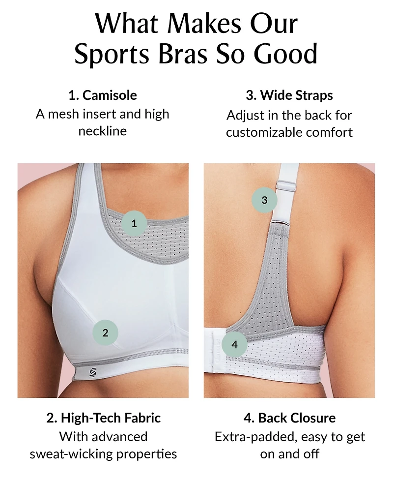 Glamorise Women's Plus Sport Elite Performance Camisole Bra 1067