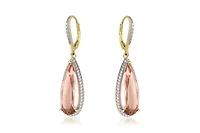 Elegant Teardrop Shaped Earrings with A Cubic Zirconia Middle Stone