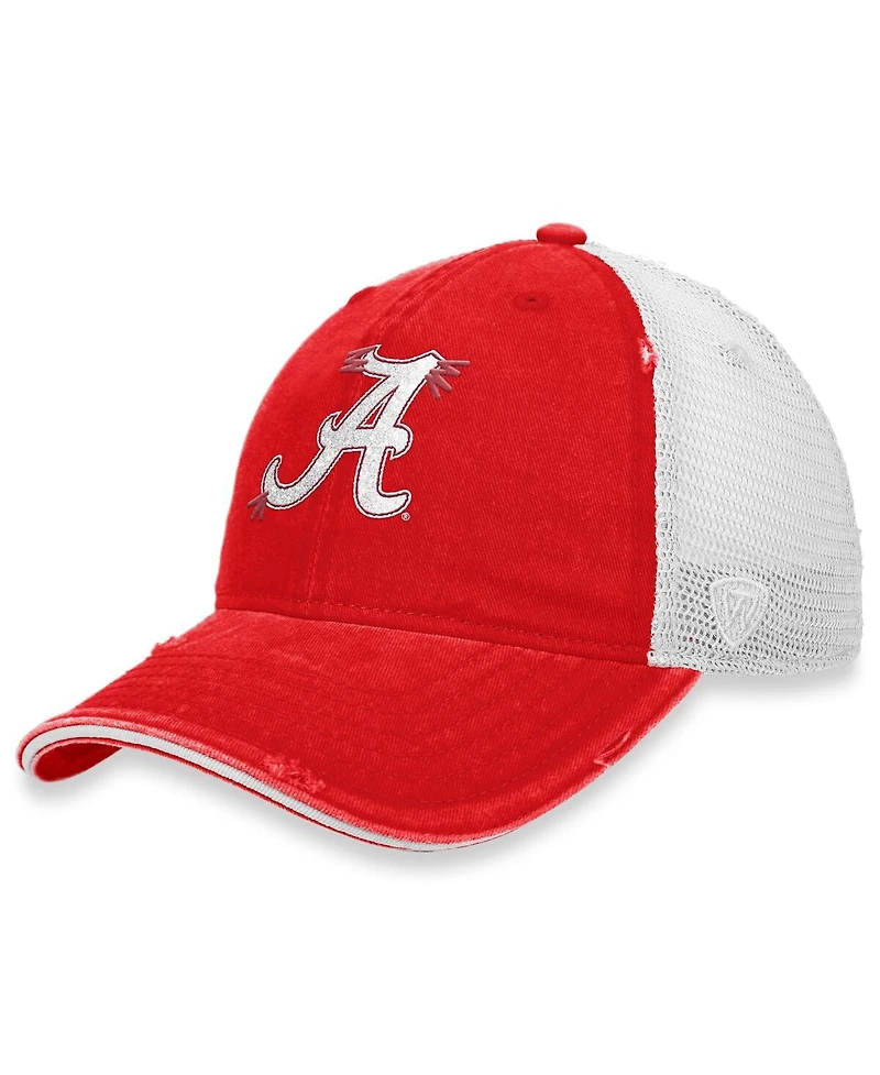 Women's Top of the World Crimson, White Alabama Crimson Tide Radiant Trucker Snapback Hat