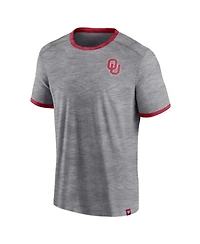 Men's Fanatics Heather Gray Oklahoma Sooners Classic Stack Ringer T-shirt