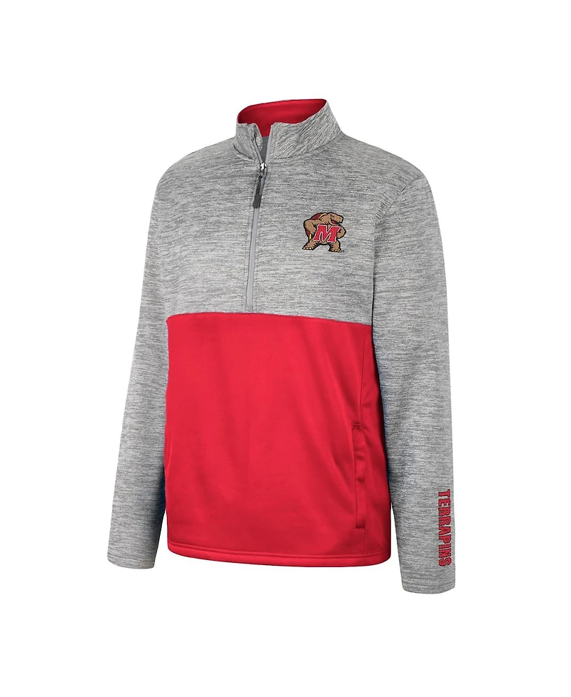 Men's Colosseum Gray Maryland Terrapins John Half-Zip Jacket