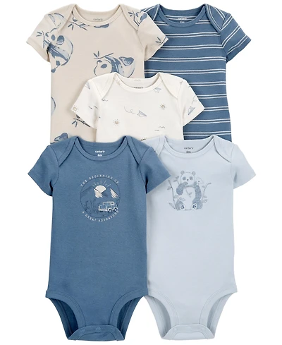 Carter's Baby Boys Short Sleeve Bodysuits, Pack of 5