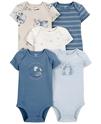 Carter's Baby Boys Short Sleeve Bodysuits, Pack of 5