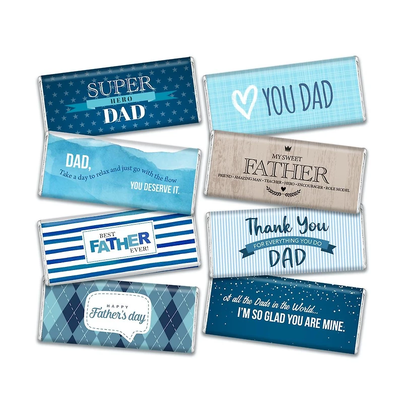 Just Candy Father's Day Candy Gift Box - Hershey's Chocolate Bar Gift Box, 8 Pieces