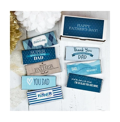 Just Candy Father's Day Candy Gift Box - Hershey's Chocolate Bar Gift Box, 8 Pieces