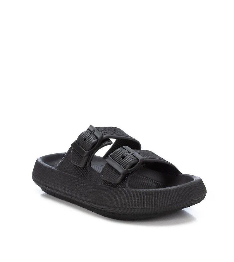 Women's Rubber Flat Sandals By Xti, Black
