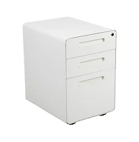 Emma+Oliver Ergonomic 3-Drawer Mobile Locking Filing Cabinet Storage Organizer