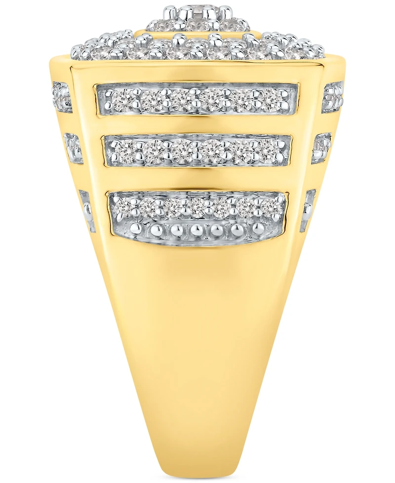 Men's Diamond Multi-Cluster Statement Ring (2 ct. t.w.) in 10k Gold