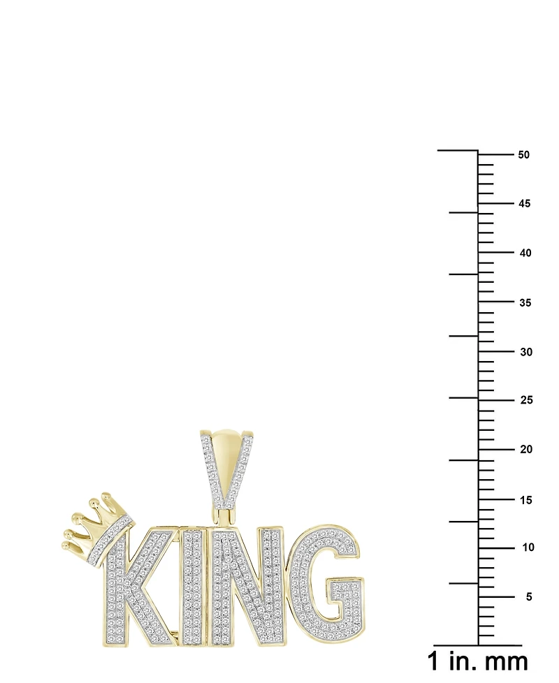 Men's Diamond King & Crown Pendant (1/2 ct. t.w.) in 10k Gold