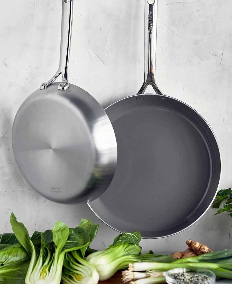 GreenPan GP5 Stainless Steel Healthy Ceramic Nonstick 2-Piece Fry pan Set, 10" and 12"
