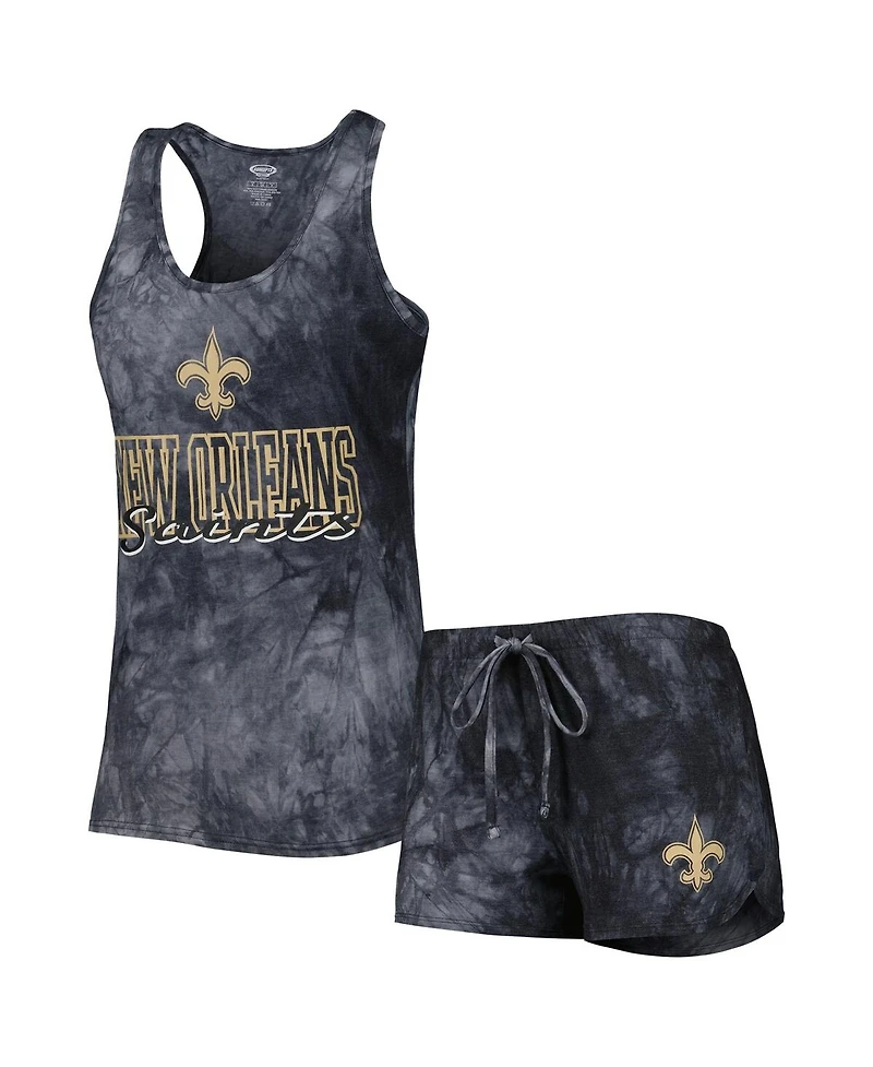 Women's Concepts Sport Charcoal New Orleans Saints Billboard Scoop Neck Racerback Tank Top and Shorts Sleep Set