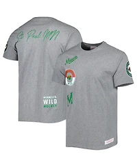 Men's Mitchell & Ness Heather Gray Minnesota Wild City Collection T-shirt