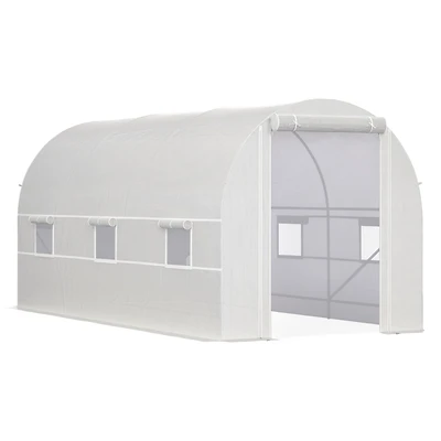 Outsunny Walk-in Tunnel house, Roll Up Door, 14.6'x6.6'x6.6',