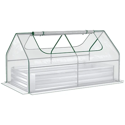 Outsunny Raised Garden Bed with Cover, Mini house,