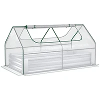 Outsunny Raised Garden Bed with Cover, Mini house,