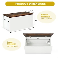 Flip-top Storage Chest Lift Top Storage Bench Wooden Deck Box Toy Box
