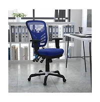 Mid-Back Mesh Triple Paddle Swivel Ergonomic Office Chair With Adjustable Arms