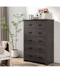 5 Drawer Chest Storage Dresser Tall Cabinet Organizer Bedroom Hallway