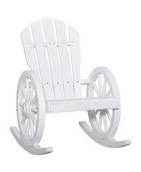 Outsunny Adirondack Rocking Chair with Slatted Design
