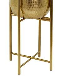 CosmoLiving Metal Deep Recessed Dome Planter with Removable Stand Set of 2