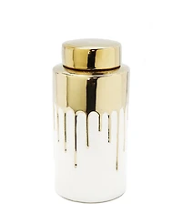 Medium Jar with Cover and Drip Design