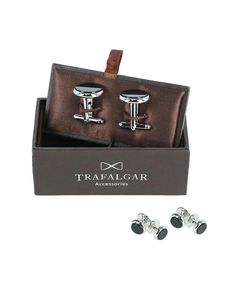 Trafalgar Sutton Genuine Onyx Formal Set (Cufflinks & Tuxedo Studs)