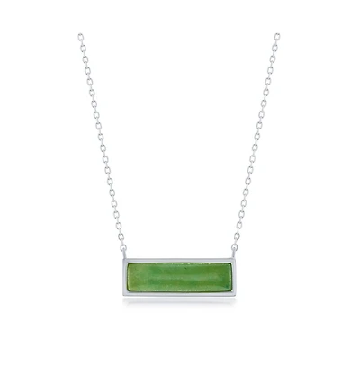 Sterling Silver or Gold Plated over Sterling Silver Jade Bar Necklace