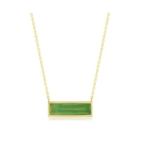 Sterling Silver or Gold Plated over Jade Bar Necklace
