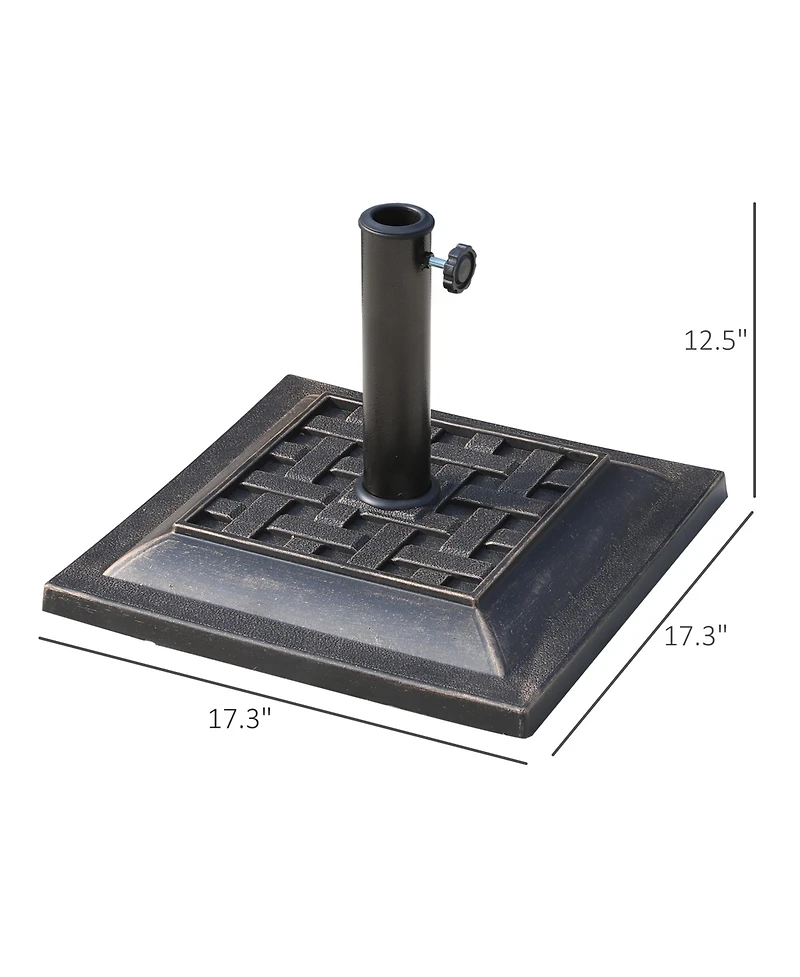 Outsunny 20 lbs Square Resin Umbrella Holder Base w/ Decorative Pattern